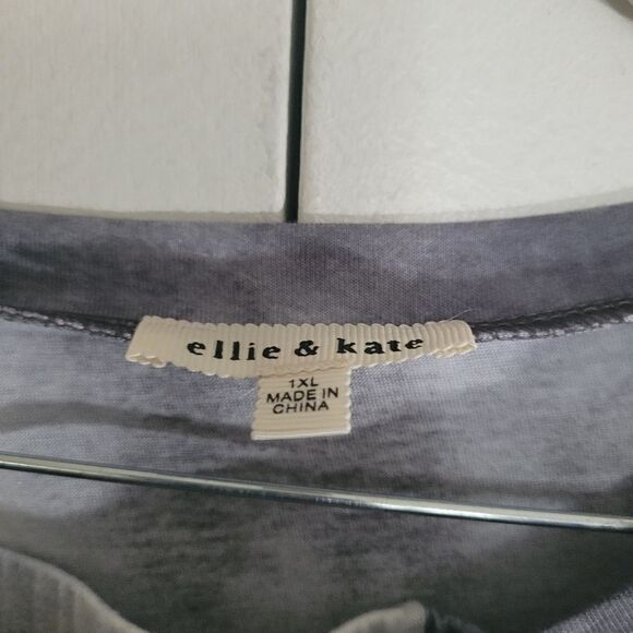 ELLIE and kate Gray/white Tye Dye Short Set size 1xlarge NWT short Top / pants - Picture 8 of 11